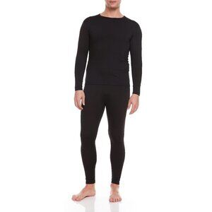 Men Thermals Black Microfiber Fleece Long Johns Winter BaseLayer Underwear M-2XL